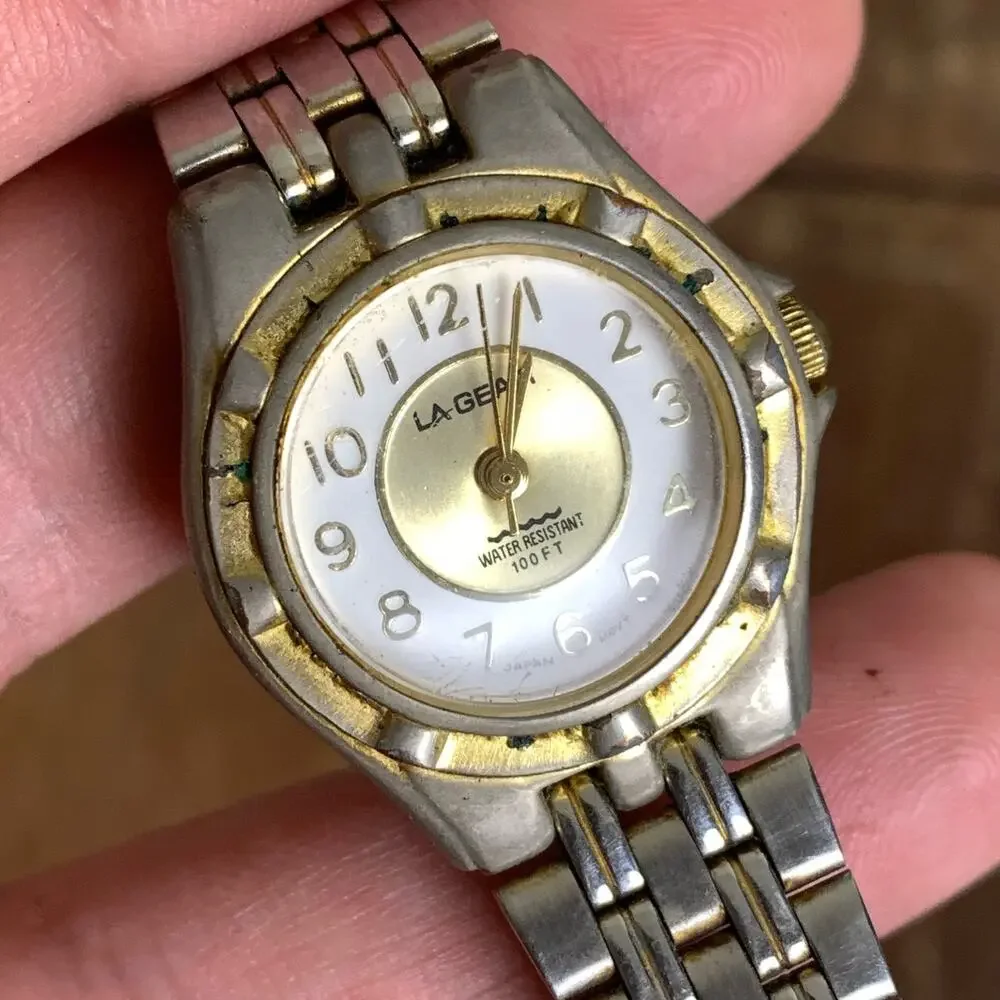 LA Gear VINTAGE 90s gold silver tone analog unisex wrist‎ watch
